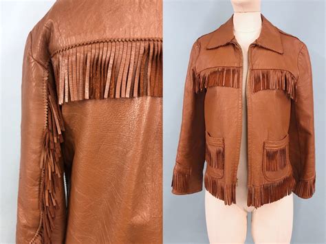 1950s J Bar T Leather Fringe Jacket Vintage Western Wear Kids Vintage