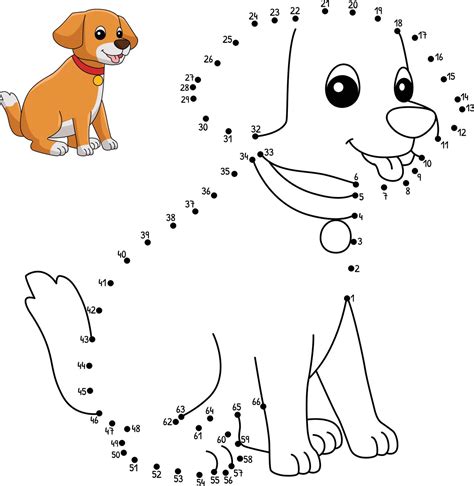 Dot To Dot Dog Coloring Page For Kids 8208676 Vector Art At Vecteezy