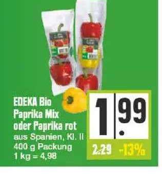 Edeka Bio Paprika Mix Oder Paprika Rot Angebot Bei Edeka Prospekte De