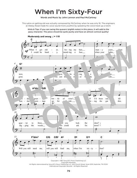 When I M Sixty Four By The Beatles Sheet Music For Really Easy Piano At