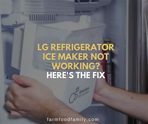 Lg Refrigerator Ice Maker Not Working Here S The Fix