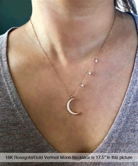 Rose Gold Crescent Moon Necklace Moon Necklace I Love You To Etsy