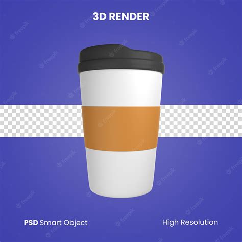 Premium Psd 3d Paper Cup Render Isolated