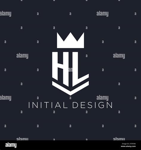 Hl Logo With Shield And Crown Initial Monogram Logo Design Ideas Stock