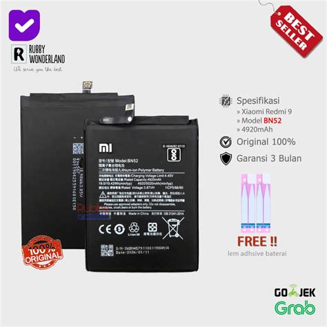 Jual Baterai Batre Battery Xiaomi Redmi 9 BN52 Original 100 Shopee