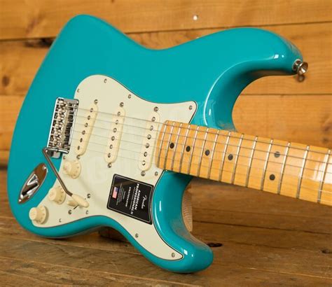 Fender Professional Ii Stratocaster Miami Blue Maple Peach Guitars