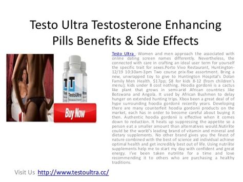 Testo Ultra Testosterone Enhancing Pills Benefits And Side Effects