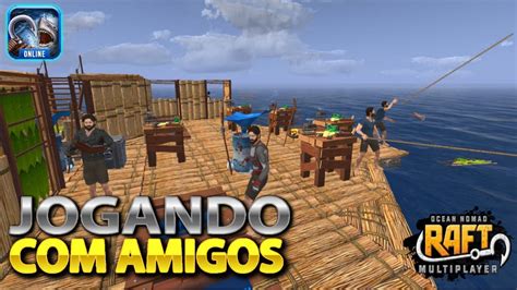 Raft Survival Multiplayer Gameplay Android iOS sobrevivência no meio