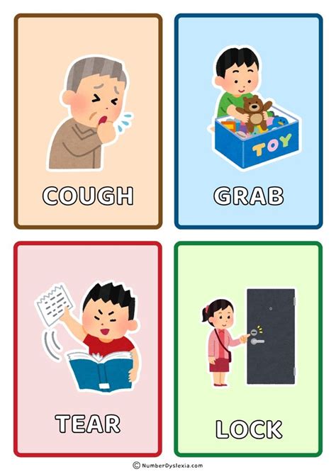 Printable 120 Action Words Flashcards For Early Education In 2024