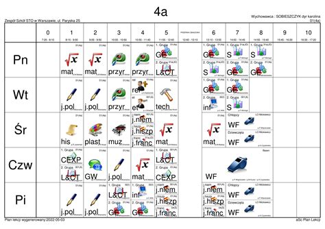 Plan Zajęć Dwujęzyczna Szkoła Podstawowa Nr 5 STO im Zawiszy Czarnego