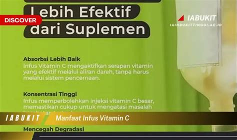 Ketahui Manfaat Infus Vitamin C Yang Wajib Kamu Intip Discover