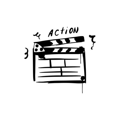 Movie Clapperboard Sketch Film Set Clapper For Cinema Production