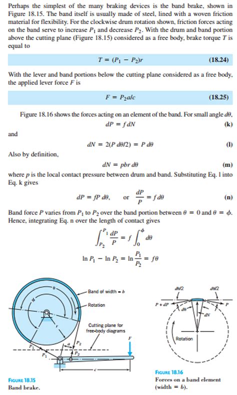 I am looking for an analysis of a band brake design. | Chegg.com