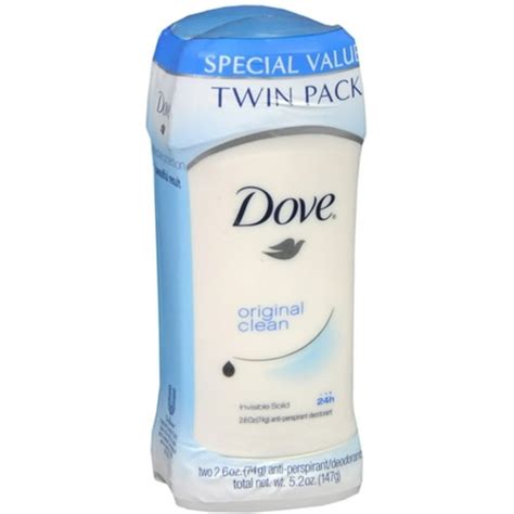 Dove Anti Perspirant Deodorant Invisible Solid Original Clean Twin Pack 520 Oz Pack Of 6