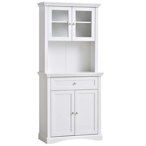 HOMCOM 71 Traditional Freestanding Kitchen Buffet With Hutch Pantry