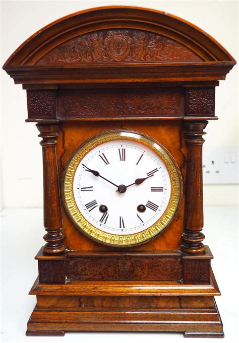 Superb Burr Walnut 8 Day Mantel Clock Antique Striking Bracket Clock Mantel Clock Bracket