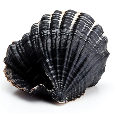 premium ai image black sea shell isolated  white background