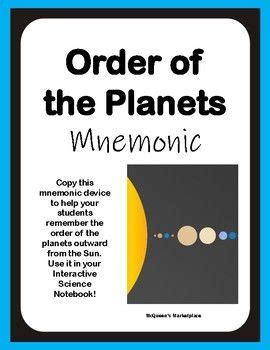 Order of the Planets Mnemonic Device