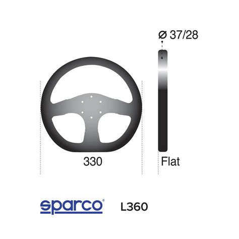 Sparco Universeel Sportstuur L360 Flat Zwart Leer Diameter 330mm