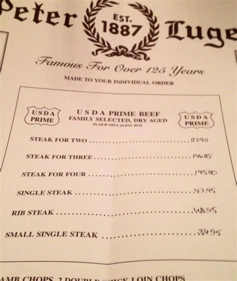 Peter Luger Great Neck Menu With Prices Entrenched Online Journal