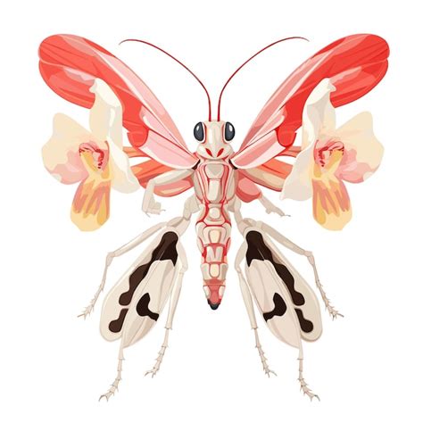 Premium Vector Hand Drawn Flat Color Orchid Mantis Illustration