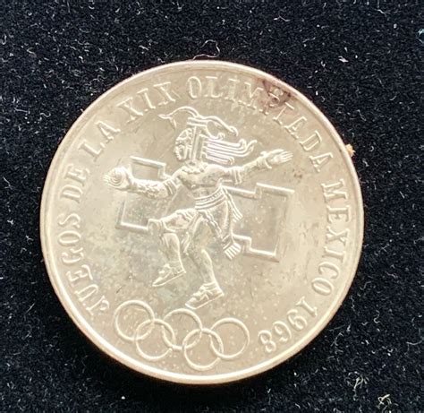 Mexico Olympics Pesos Silver Coin Bright Luster Uncirculated