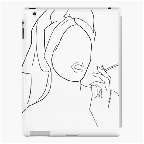 Coque Et Skin Adh Sive Ipad Femme Nue Avec Serviette Et Cigarette