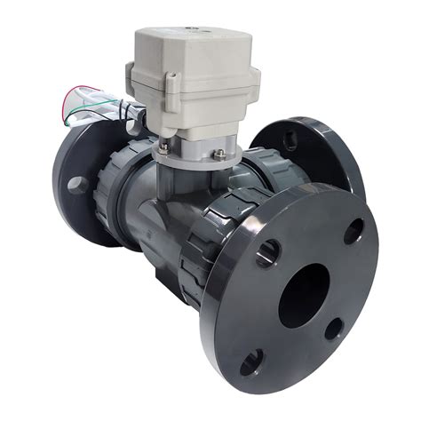 Way True Union Flanged Ends Upvc Electric Ball Valve With Nm