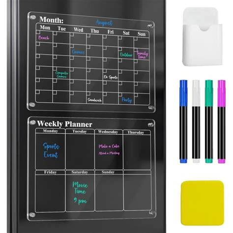 Lot De Calendrier Magn Tique Frigo Tableau Transparent