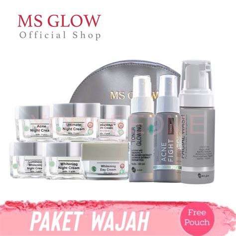 Jual Ms Glow Msglow Paket Ms Glow Whitening Acne Luminous Ultimate