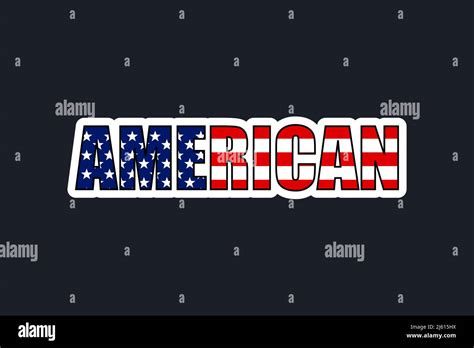 Word American In Flag Colors Election Vote Emblem Badge Sticker Stock