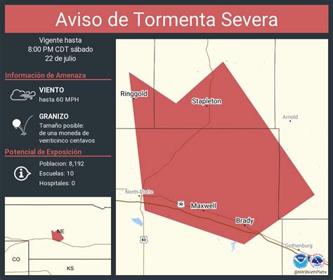 NWS North Platte On Twitter Aviso De Tormenta Severa Incluye Brady NE