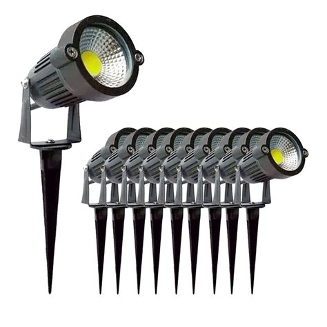 Kit Espeto De Jardim Refletor Led W L Mpada Cob Branco Frio