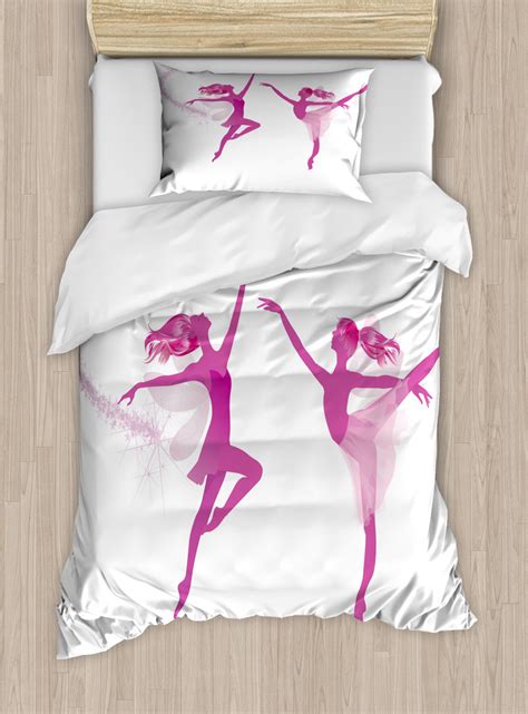 Ballet Duvet Cover Set Twin Size Two Ballerina Fairies Dancing Female