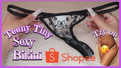 Sexy Tiny Micro Bikini Lingerie Try On Haul From Shopee