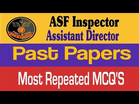 Asf Inspector Assistant Director Past Paper Most Repeated Mcq S Ppsc