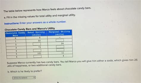 Solved The Table Below Represents How Marco Feels About