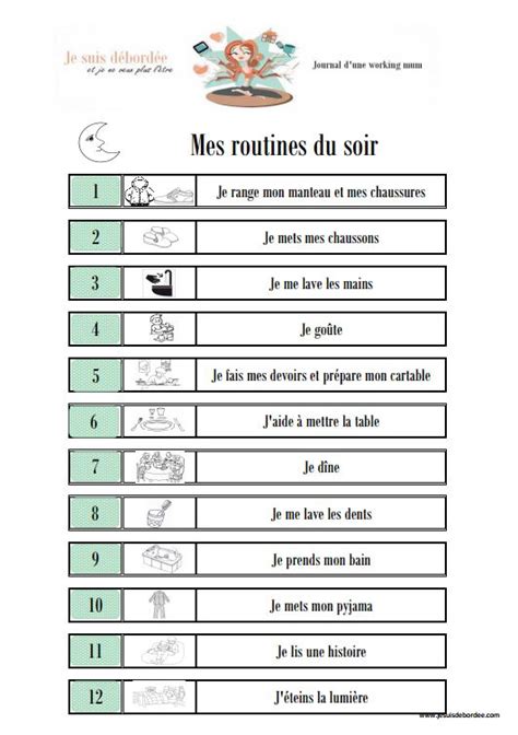 Après les routines du matin celles du soir pour les enfants Je suis