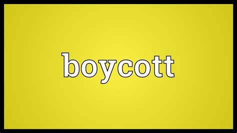 Boycott Meaning - YouTube