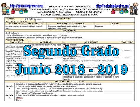 Material Didactico Para Segundo Grado De Primaria 2018 2019 Material Colección