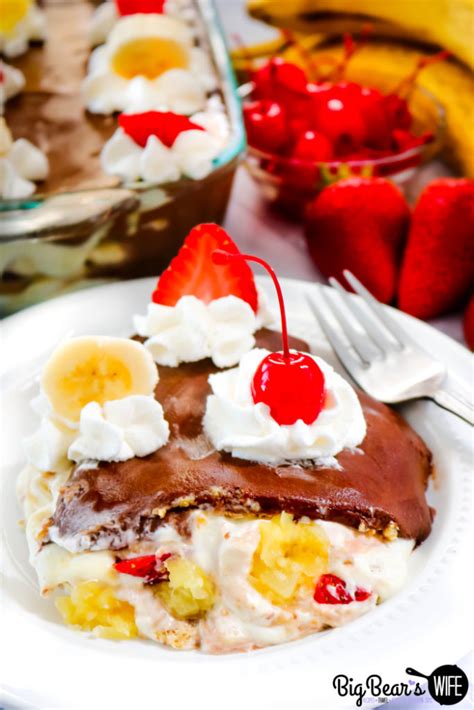 Banana Split Eclair Dessert With Banana Whipped Cream