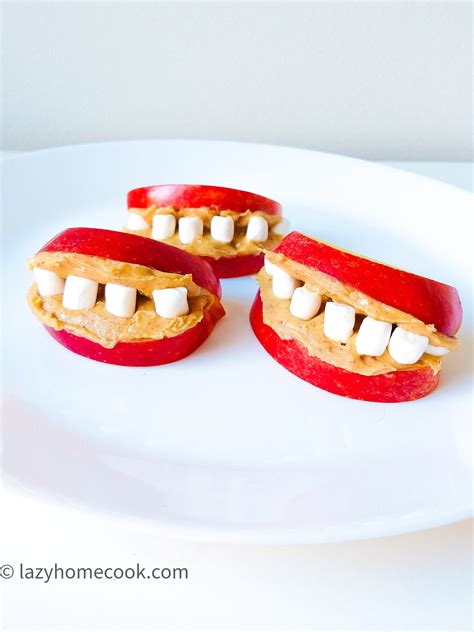 Monster Mouth Apple Treat Halloween Lazyhomecook