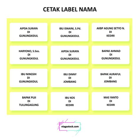 Jual Termurah Cetak Label Nama Undangan 103 Polos Shopee Indonesia