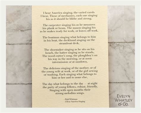 Print Walt Whitman I Hear America Singing Etsy