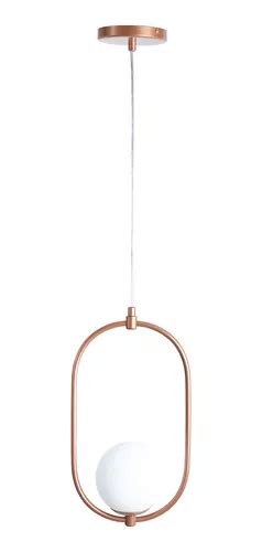 Lustre Pendente Jabuticaba Oval 1 Globo De Vidro rose Gold Frete grátis