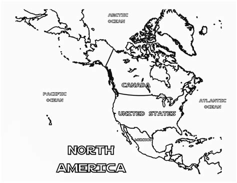 North America Map Coloring Page Coloring Pages