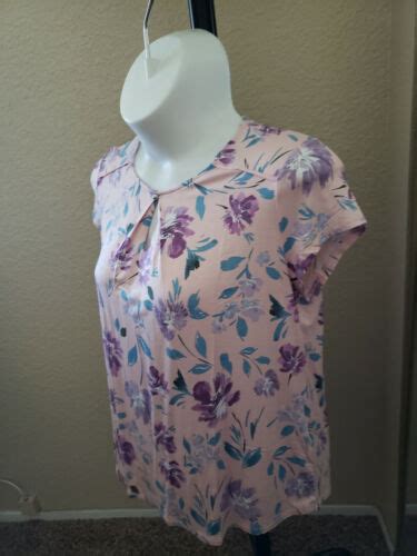 Women S Nwt Dressbarn Roz Ali Nwt Size Xl Pink Floral Pleated Top Ebay