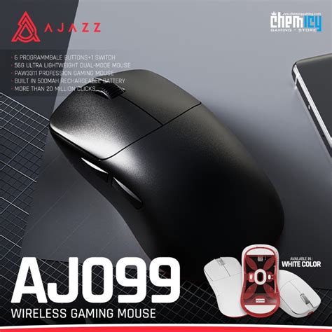 Jual Ajazz AJ099 Ultra Lightweight Dual Mode Wireless Gaming Mouse