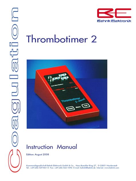ins thrombotimer  blood tissue biology