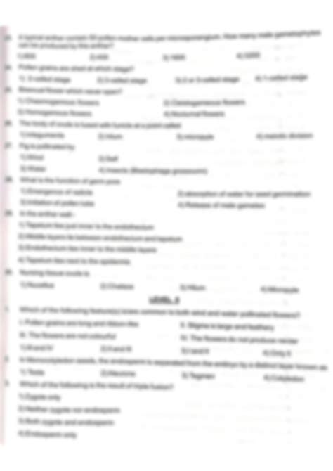 Solution State Board Plus Two Botany Chapter 2 Sexual Reproduction In